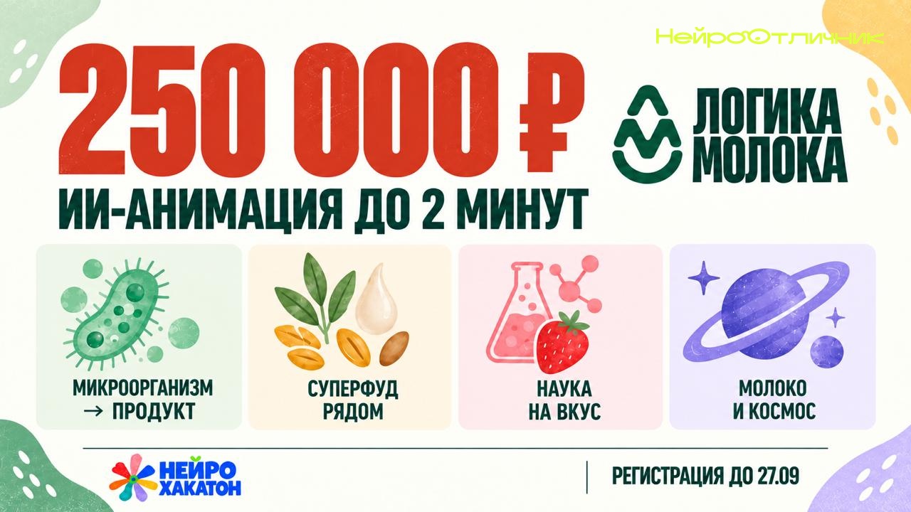 250 000 ₽ за короткую ИИ-анимацию — стартовал новый Нейрохакатон